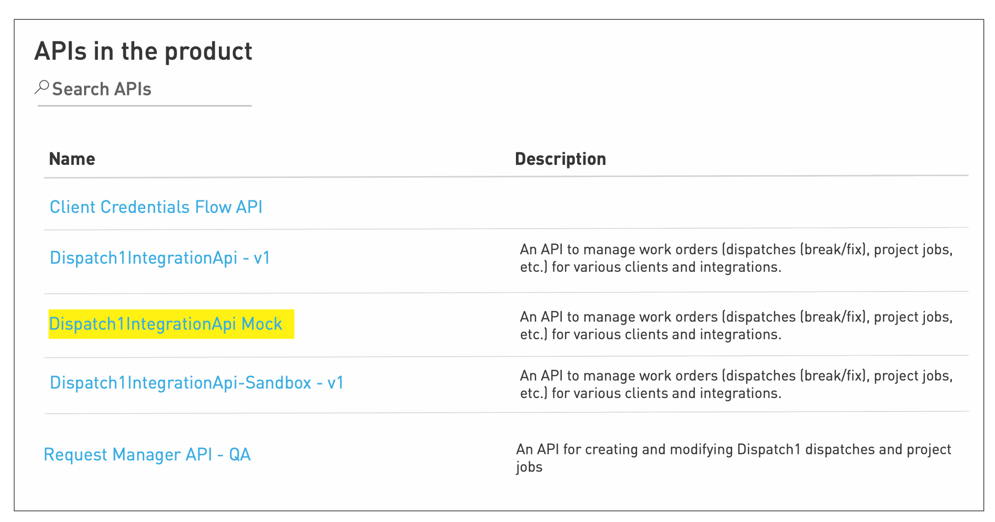 Mock: Please use the highlighted API